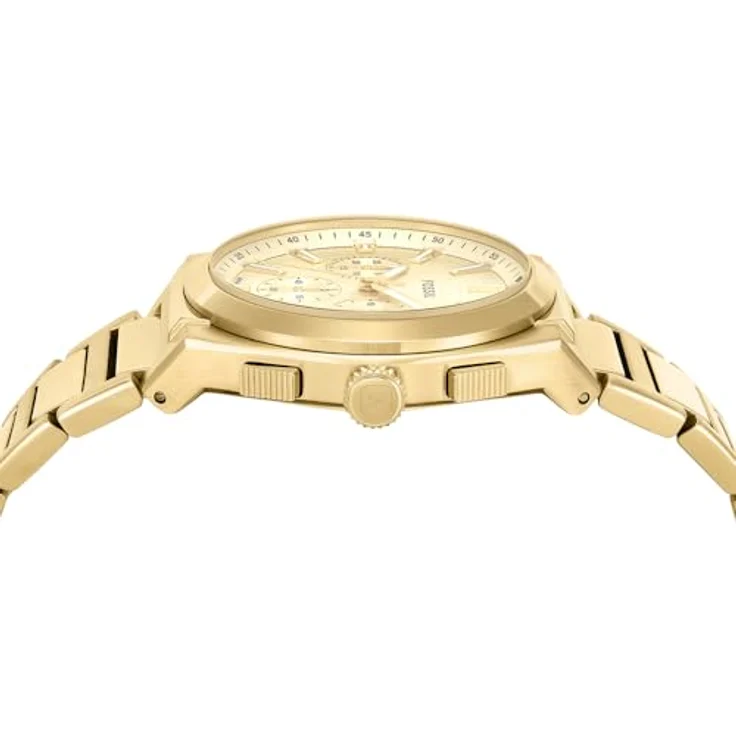 FOSSIL Everett Herrenuhr, Quarz-Chronograph mit goldfarbenem Edelstahl- oder Lederarmband, 48 mm Gehäuse, wasserdicht bis 50 m – Bild 5