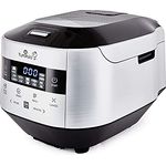 Yum Asia Bamboo Reiskocher mit Induktionsheizung (IH) und Keramikschale, (8 Tassen, 1,5 Liter), 7 Reiskochfunktionen, 4 Multikocherfunktionen, Motouch LED-Anzeige, 220-240V EU, Silbermetallic