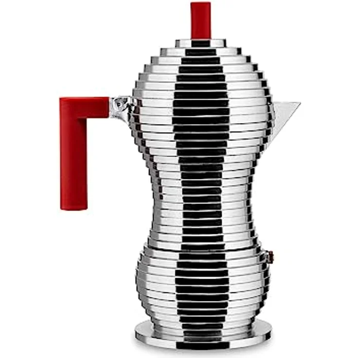 Alessi Pulcina MDL02-6 R Design Espressomachine aus Aluminiumguss und PA, 6 Tassen, rot – Bild 2
