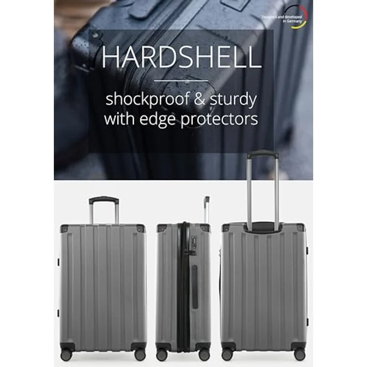 Hauptstadtkoffer Q-Damm - Mittelgroßer Hartschalenkoffer, TSA, 4 Rollen, Check-In Gepäck mit 6 cm Volumenerweiterung, 68cm, 89 L, Silber – Bild 4