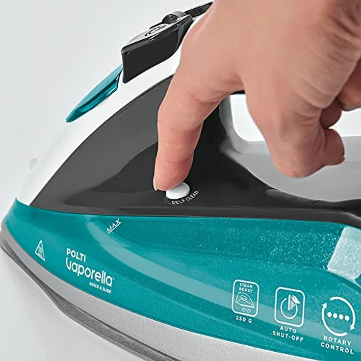 Polti Iron PLEU0253 Vaporella Quick & Slide QS220 Steam Iron, 2400 W, Water tank capacity 350 ml, Cont, Bügeleisen, Grün, Weiss – Bild 6