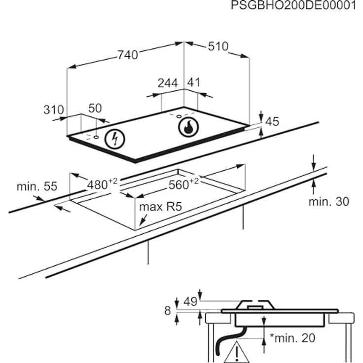 Electrolux EGG75372M, Kochfeld mit StepPower-Flammenkontrolle, Speed Burners und gusseisernen Rosten, automatische Sicherheitsfunktion – Bild 5