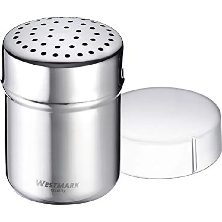 Westmark Gewürzstreuer, Mit Frischhaltedeckel, Fassungsvermögen: ca. 80 – 100 gr, Kunststoff/Rostfreier Edelstahl, Grob, Silber/Transparent, 69522260