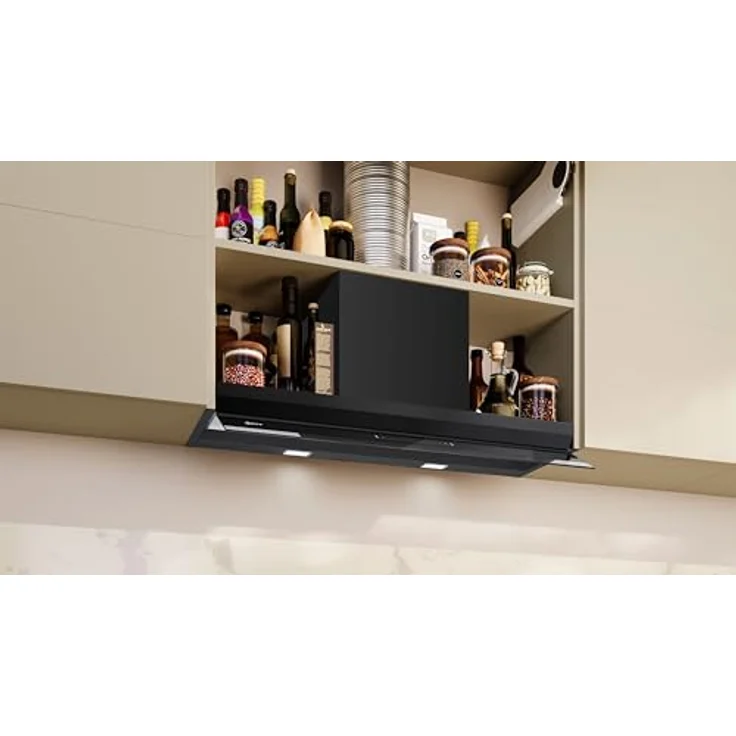 Neff D97XDP2S0, N 70, Integrierte Designhaube 90 cm, Klarglas schwarz bedruckt, Mattschwarz, mit Efficient Drive Motortechnologie und Home Connect Funktionen – Bild 3