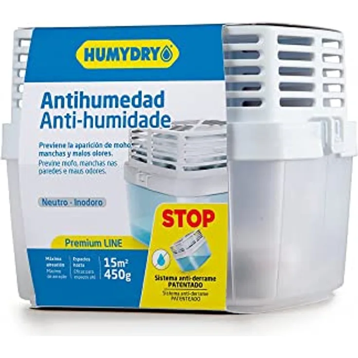 HUMYDRY Luftentfeuchter Premium 450g Geruchsneutral | funktioniert ohne Strom oder Batterien | Raumentfeuchter für mittelgroße Räume wie Küche, Schlafzimmer, Badezimmer, Wohnzimmer