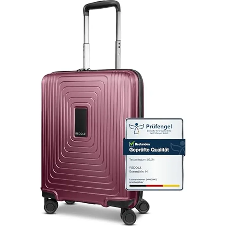 REDOLZ Hartschalen Handgepäck-Koffer | Kleiner Trolley 40 x 20 x 55 cm | 4-Rollen & TSA-Schloss | Ultra-leicht nur 2,66 kg | Essentials 14