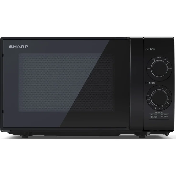 Sharp Mikrowelle YC-NS203EB, 20 Liter Kapazität, 700 W Mikrowellenleistung, Schwarz