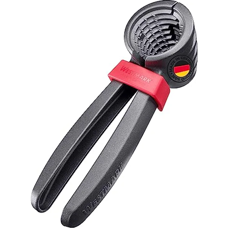 Westmark Nussknacker und Sektzange, extra große Öffnung für Walnüsse, mit Klammer, Aluminium, Westmark Nussprofi, Anthrazit/Rot, 33222270