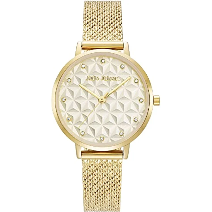 Julie Julsen JJW1395YGME Cushion Uhr Damenuhr Edelstahl vergoldet Analog Gold mit Zirkonia