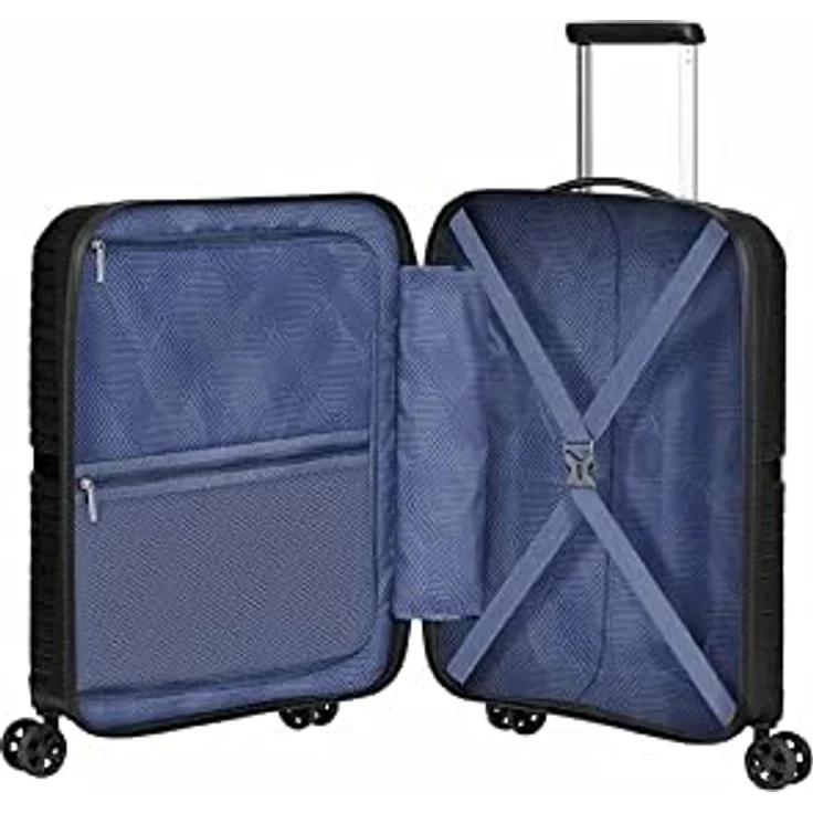 American Tourister® Hartschalen-Trolley AIRCONIC 55, 4 Rollen, mit 15,6-Zoll Laptopfach, Tabletfach und USB-Schleuse, in trendigem 360°-Liniendesign, schwarz – Bild 3