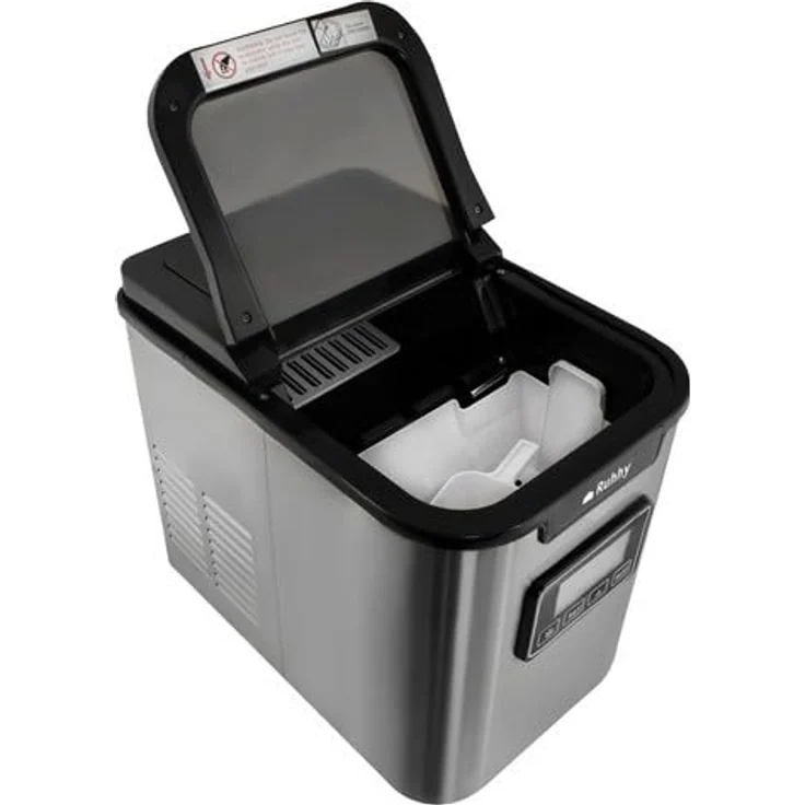 Ruhhy Eismaschine Eiswürfelmaschine mit variabler Würfelgröße - 120 W Leistung, 2,2l, Edelstahl – Bild 9