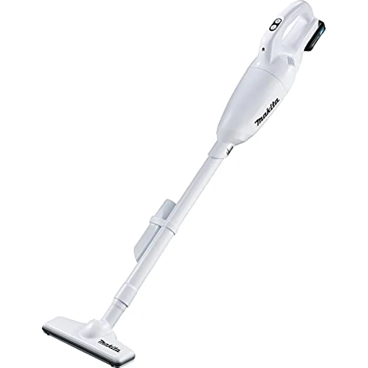Makita Akku Staubsauger (Behälter 0,6 l, 3 Saugstufen, Saugkraft max. 30 W, beutellos, mit LED-Beleuchtung, mit Akku) CL108FDSAW, Weiß