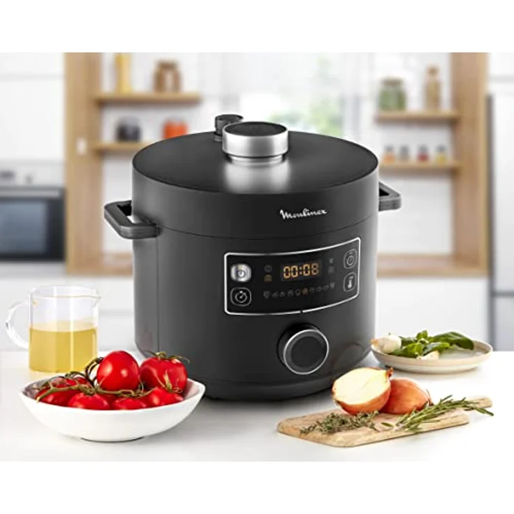 Moulinex CE7548, Multikocher mit 5 l Kapazität, 1090 W, LCD-Display, schwarz, PFOA-frei, spülmaschinenfest – Bild 4