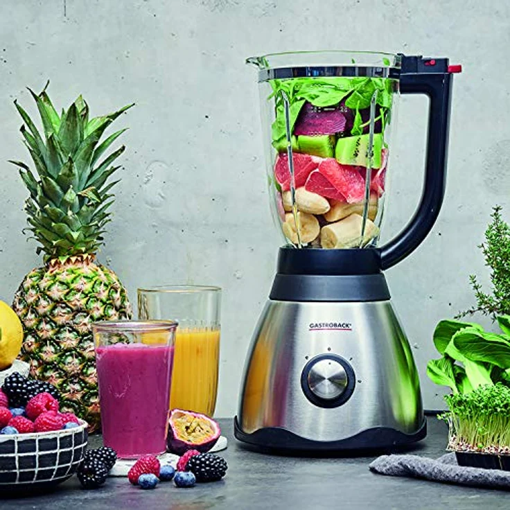 GASTROBACK 41003 Vital Plus, 850 Watt, hitze-und kältebeständiger 1.5 Liter Borosilikatglasbehälter Mixer, 1.5 liters, silber – Bild 2