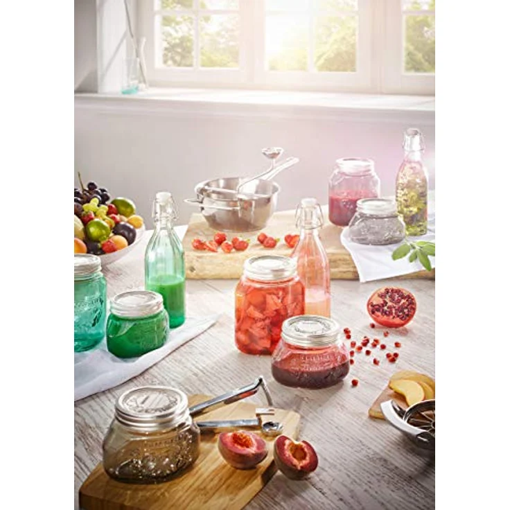 Leifheit Einmachglas 3er Set 1,0 L Tender Rose, Weckglas mit Deckel ideal für Eingemachtes und Selbstgemachtes, dekoratives Vorratsglas, spülmaschinengeeignet, Marmeladenglas, Einkochglas, rund, rosa – Bild 12