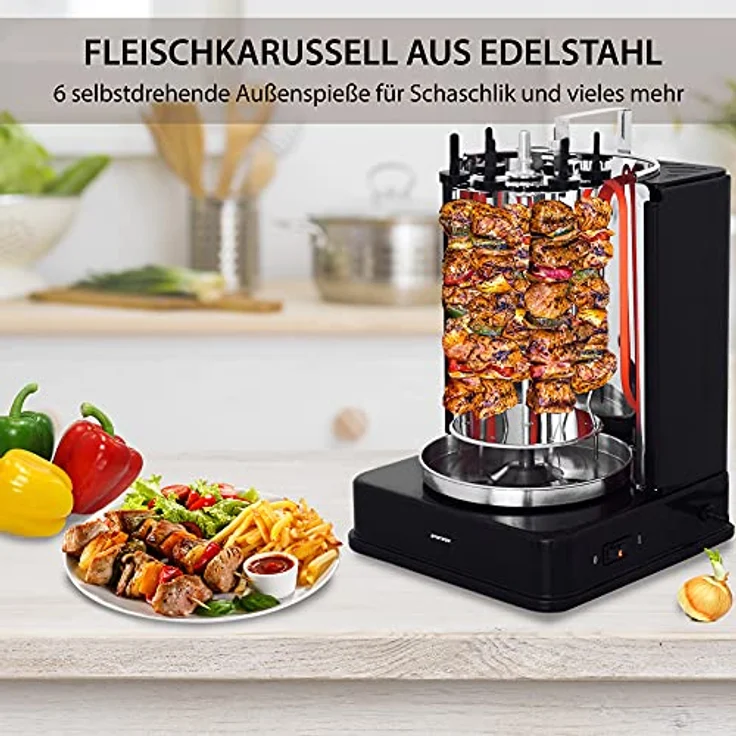 Syntrox Döner & Kebab Grill Bilbao mit Zubehör, schwarz – Bild 6