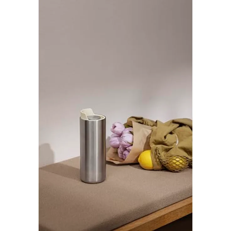 Eva Solo Urban To Go Cup 0,35 l, doppelwandiger Isolierbecher mit Vakuum, Edelstahl und Klickverschluss, Coconut – Bild 4