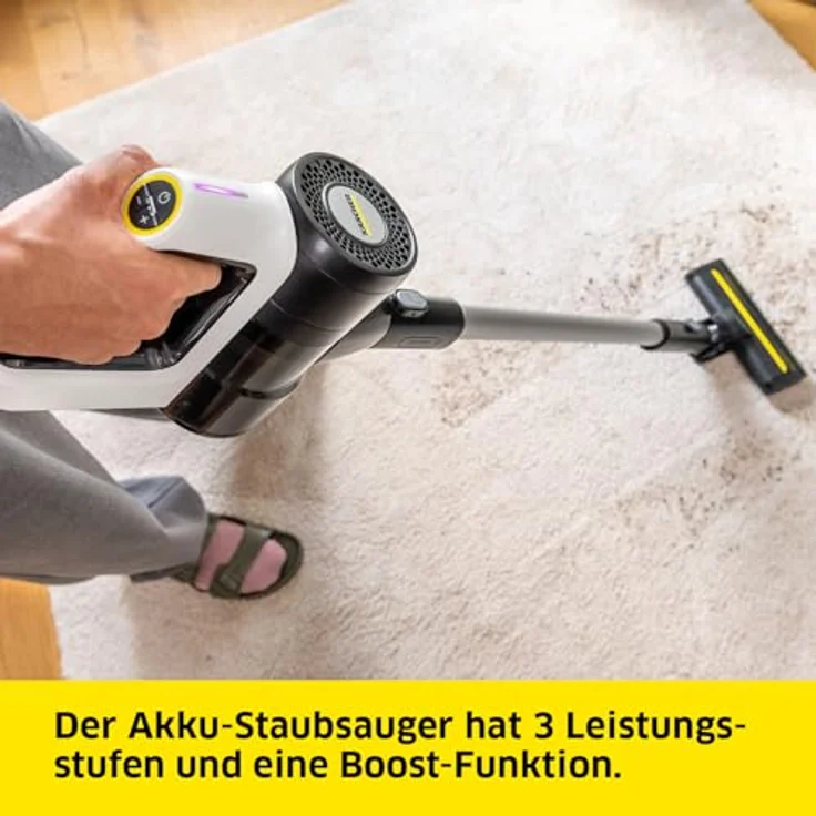Kärcher Akku-Staubsauger VCS 3 Nano Complete, 3 Saugstufen mit intelligenter Schmutzerkennung, HEPA-Filter, 50 Minuten Laufzeit, 2,3 Kg, USB-C, bodenschonende LED-Düse – Bild 5