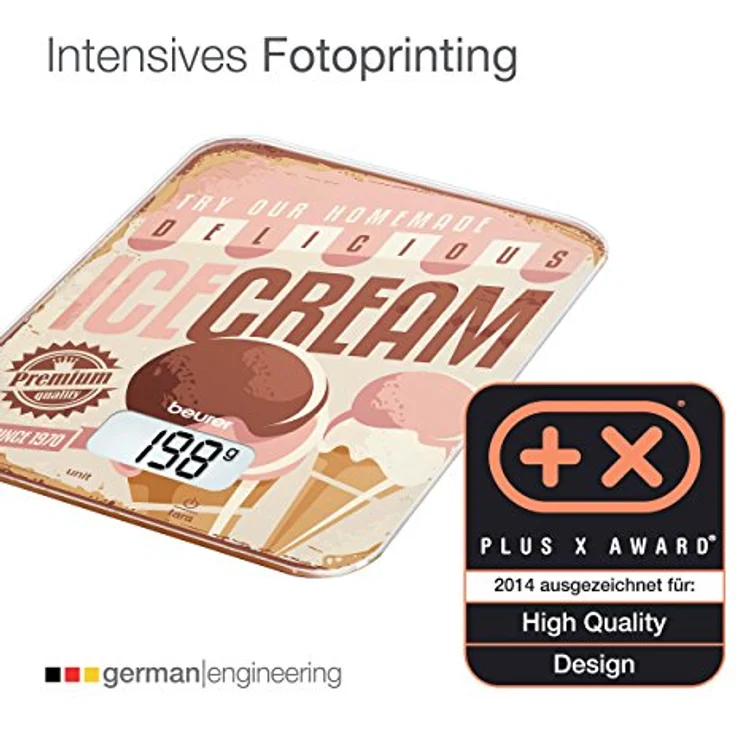 Beurer KS 19 Ice-Cream Küchenwaage, digitale, mit Tara-Zuwiegefunktion, Sensortastenbedienung, 5kg Tragkraft – Bild 5