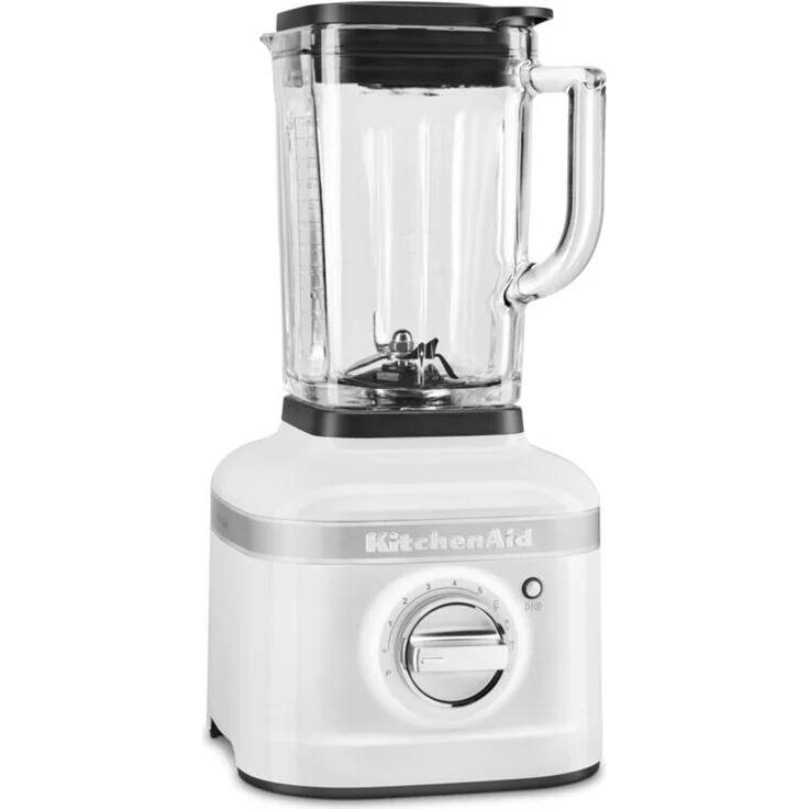 KitchenAid K400 Standmixer, 1.200 Watt Leistung, Glas-Behälter, Zitruspressenaufsatz, Farbe: Weiß