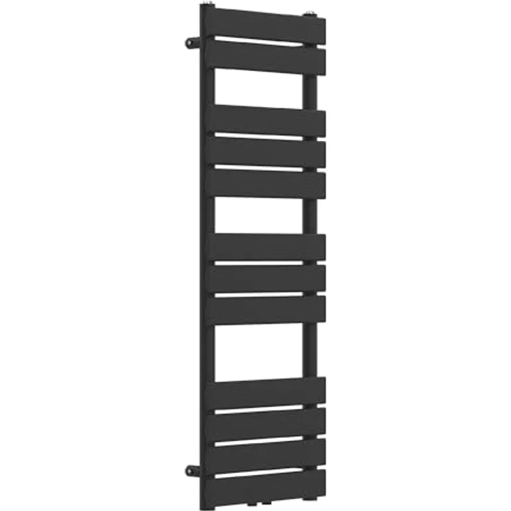 Neu.Haus Handtuchheizkörper Voss, 120x40cm, Schwarz, platzsparend mit 12 Lamellen, Warmwasser-Heizkörper – Bild 3