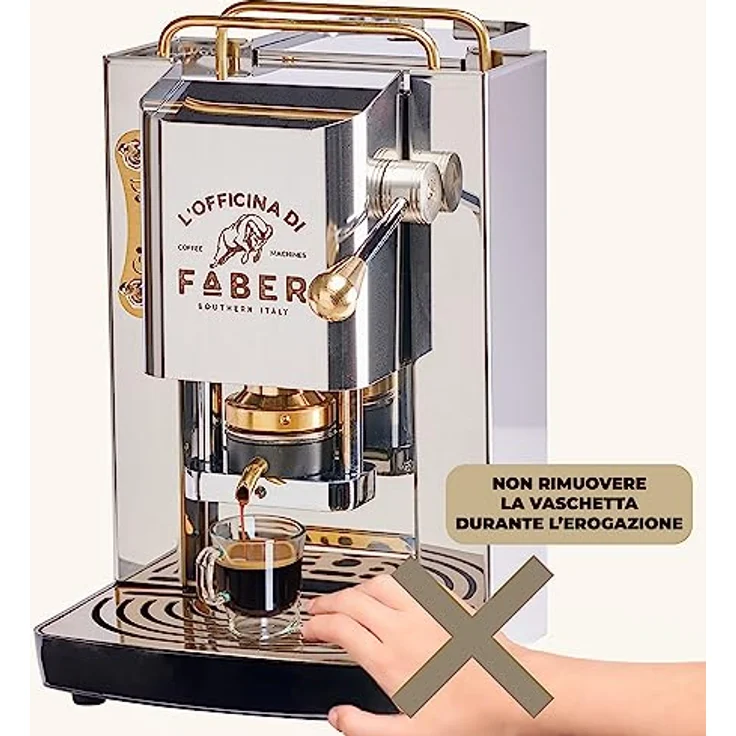 Faber Coffee Machines Pro Deluxe Espressomaschine, Edelstahl mit Messingelementen, ESE Pad 44 mm, einfache Reinigung, Tassenwärmer, schnelles Aufheizen – Bild 9