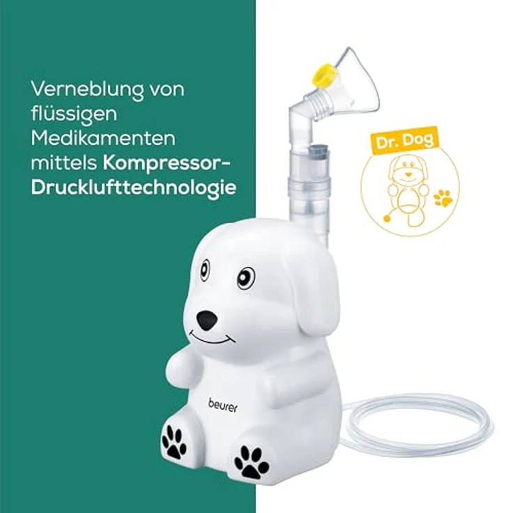 Beurer IH 24 Kids Inhalator mit kinderfreundlichem Design zur Verneblung von flüssigen Medikamenten, ab 6 Monate, hohe Verneblungsleistung und kurze Inhalationszeit, Silikonmaske für empfindliche Haut – Bild 3