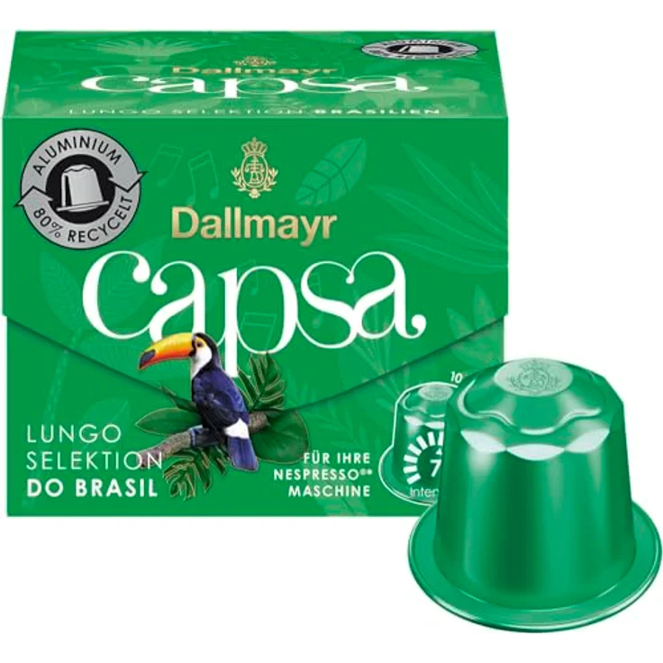 Dallmayr Capsa Lungo Selektion Karibik, Nespresso Kompatibel, Kaffeekapsel, Röstkaffee, Kaffee, 10 Kapseln, 56 g – Bild 6