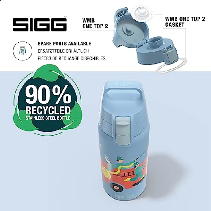 SIGG - Isolierte Trinkflasche Kinder - Shield Therm Kids - Für kohlensäurehaltige Getränke geeignet - Auslaufsicher - Spülmaschinenfest - BPA-frei - 90% recycelter Edelstahl - 0,5L - Preisvergleich – Bild 4