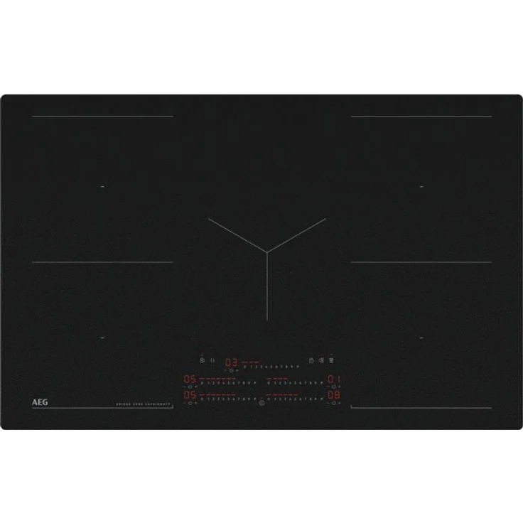 AEG TK85IM0BSZ, autarkes Induktionskochfeld 81 cm mit 5 Zonen, Matt Schwarz, 7350W, Hob2Hood, 6000 DoubleBridge