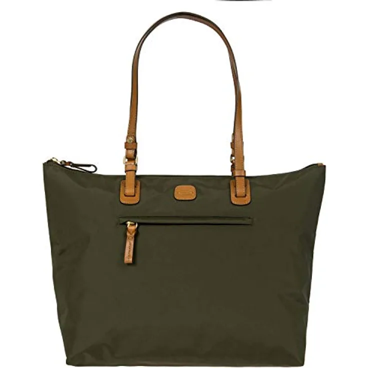 Brics X-BAG SHOPPINGBAG, Handtasche und Einkaufstasche mit A4-Hauptfach und Reißverschlussetui, Grün