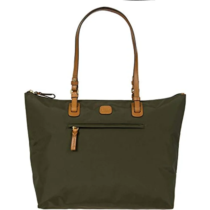 Brics X-BAG SHOPPINGBAG, Handtasche und Einkaufstasche mit A4-Hauptfach und Reißverschlussetui, Grün – Bild 1