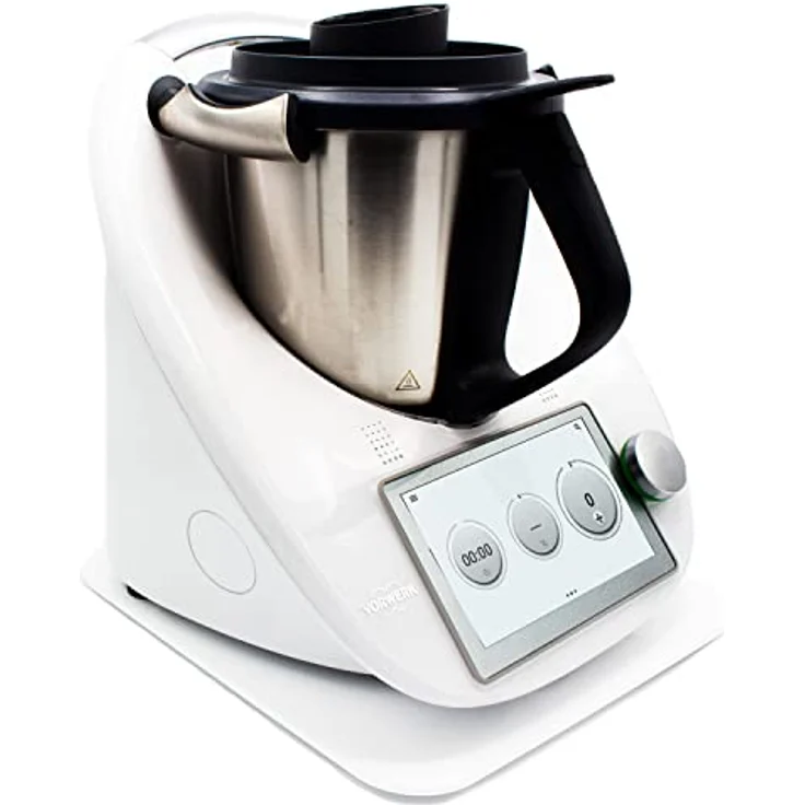 Gleitbrett aus Acryl | weiß glänzend | 33x28cm für Thermomix TM5 TM6 TM31 und vielen weiteren Küchengeräten | mit hochwertigen Teflongleitern für müheloses Verschieben | Made in Germany – Bild 4