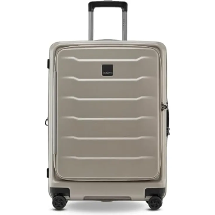 Stratic Phoenix 4 Rollen Trolley M 65 cm, silberfarben, 100% Polycarbonat mit Dehnfalte