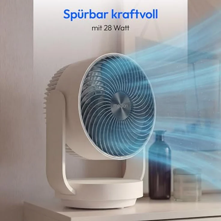 MEDION P20 DF Tischventilator, sehr leise mit 26 Dezibel, 7 Geschwindigkeitsstufen, oszillierend, mit Fernbedienung und Timer, für Schlafzimmer & Wohnzimmer – Bild 4