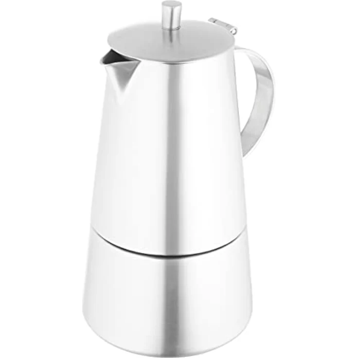Cilio Espressokocher MODENA , Edelstahl , Für alle Herdarten geeignet , Ø 9,5 cm , Spülmaschinengeeignet , Mokka Kanne , Espressokocher 6 Tassen , Camping Kaffeekocher – Bild 1