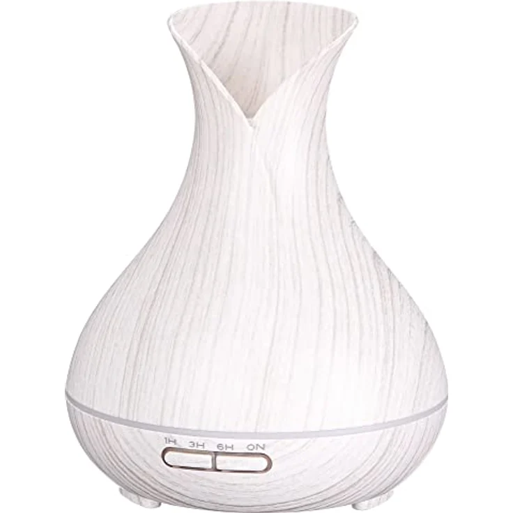 SIXTOL Vulcan Aroma Diffusor weißes Holz 350ml | Ultraschall-Luftbefeuchter | Zur Luftbefeuchtung und Durchduftung von Zuhause, Schlafzimmer, Büro | Aromatherapie | Für ätherische Öle – Bild 1