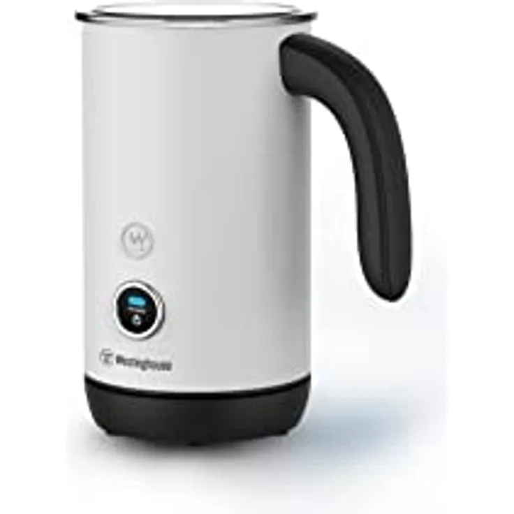 WESTINGHOUSE Milchaufschäumer Elektrisch Basic-Serie, 200 ml Fassungsvermögen, Antihaftbeschichtung, warmer und kalter Milchschaum, für Cappuccino, Latte Macchiato und Kakao, 360°Basis, weiß