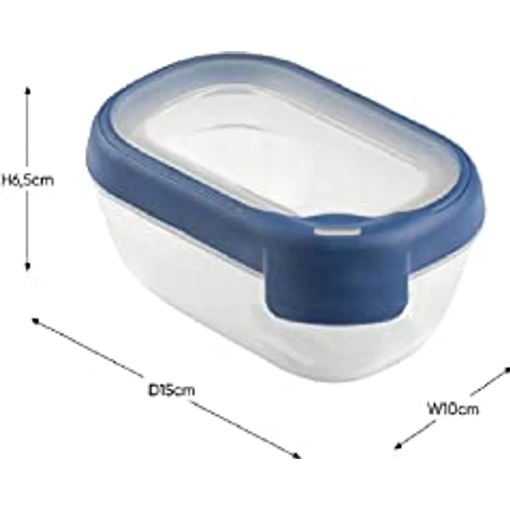 Curver Grand Chef Frischhaltebehälter rechteckig 0,5L, transparent dunkelblau mit 100% recyceltem Polypropylen, spülmaschinen- und mikrowellengeeignet – Bild 3