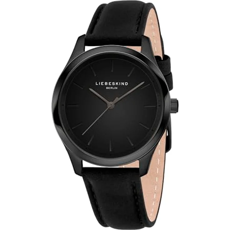 LIEBESKIND Damen Armbanduhr – Quarzuhr 33 mm – Edelstahlgehäuse schwarz, Lederarmband, 5 ATM wasserdicht, klassisches Design – Bild 2