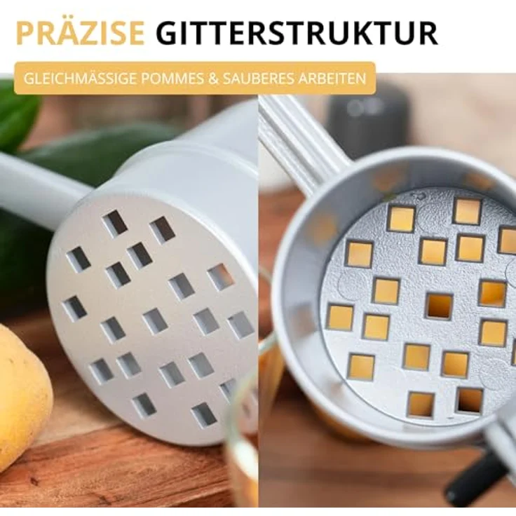 Westmark Pommespresse – Churropresse, Aluminium, für Kartoffel, Churros & Pommes, Silber, 41 cm – Bild 5