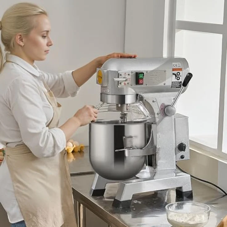 VEVOR Kommerzieller Küchenmixer B30B, 28,5 l Standmixer mit 3 Geschwindigkeiten, 1100 W, Edelstahlschüssel und 3 Mixaufsätzen, funkelt in Silber – Bild 8