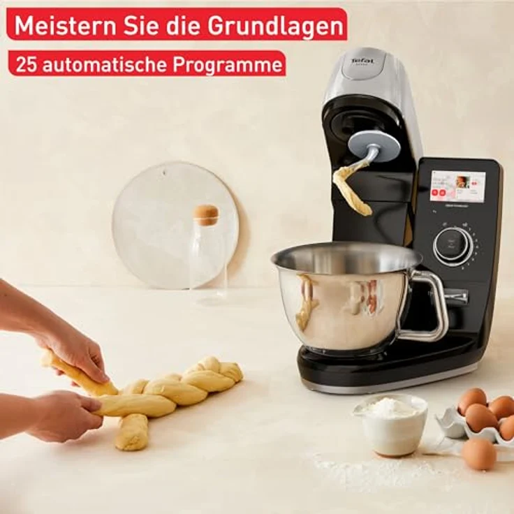 Tefal I-Coach Touch +, Küchenmaschine mit integrierter Waage, 25 Automatikprogrammen, 5,5-Liter-Schüssel, WiFi-Verbindung, 4,3'' Touchscreen, 1200 Watt, Schwarz, QB960DF0 – Bild 5