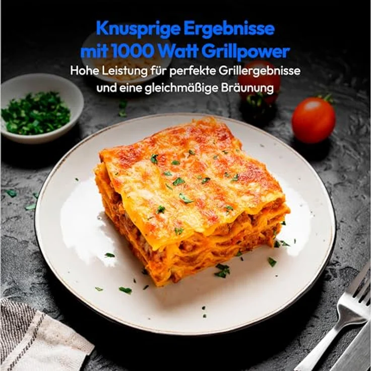 MEDION Mikrowelle mit Grill und Heißluft (23 Liter, 900 Watt, 1000 Watt Grill, 1680 Watt Heißluftfunktion, 11 Automatik-Programme, 5 Leistungsstufen, Auftaufunktion, Edelstahl, MD12031) schwarz – Bild 3