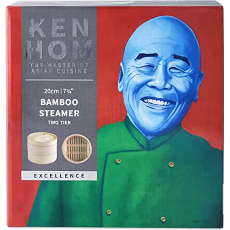 Ken Hom Bambus Dampfgarer Excellence, 20cm, 2-stöckiger asiatischer Dämpfkorb mit Deckel für Dim Sum, Gemüse und Fleisch, nicht spülmaschinenfest – Bild 2