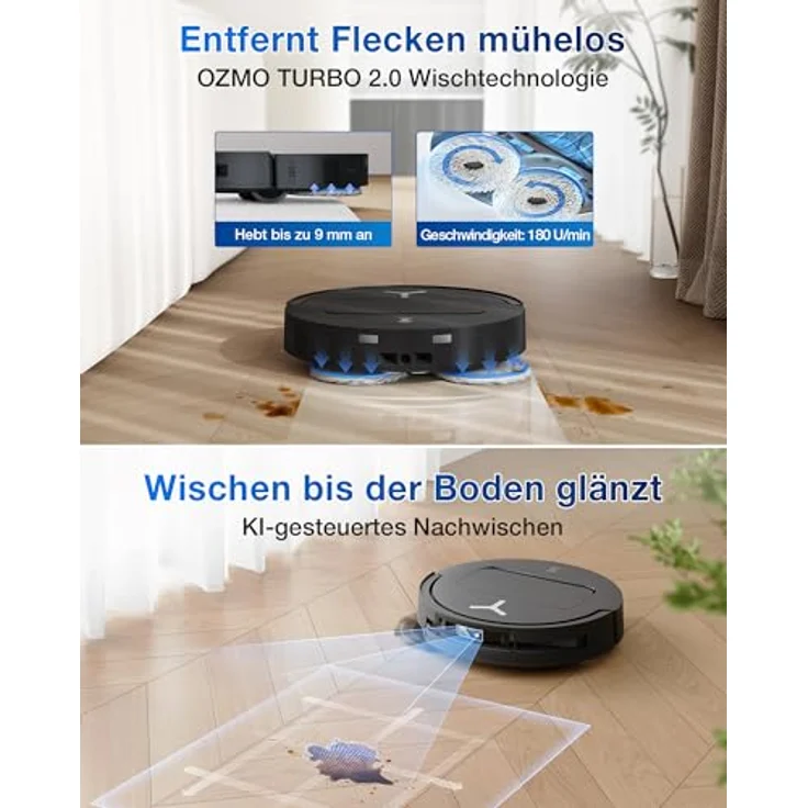 ECOVACS DEEBOT T50 PRO OMNI GEN2, Saugroboter mit 15.000 Pa Saugkraft, Staubbeutel, Saug- und Wischfunktion, inkl. 10-in-1-OMNI-Station – Bild 5