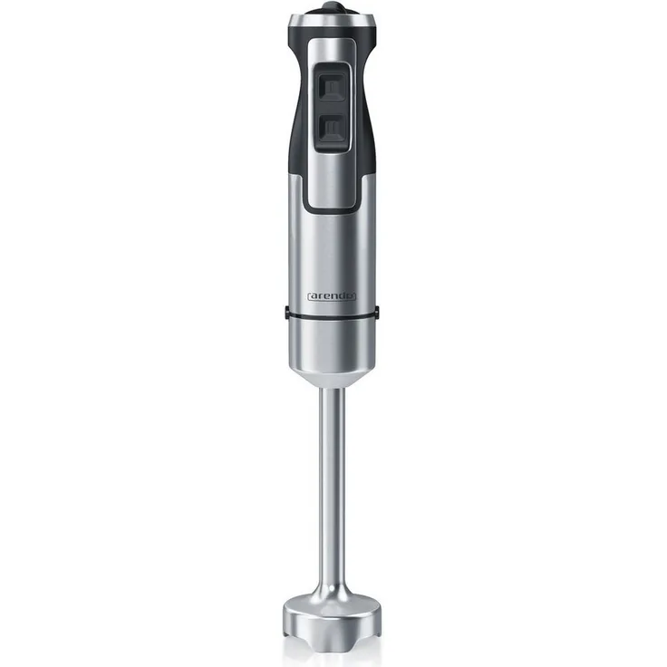Arendo Stabmixer Edelstahl, 1000 W Handmixer mit stufenloser Regelung, Turbotaste, abnehmbarem Mixfuß und 4-flügeligem Edelstahlmesser, silber