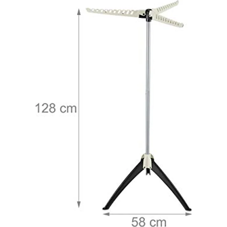 Relaxdays Hemden Wäscheständer, für 33 Kleiderbügel, klappbar, platzsparend, Bügelwäscheständer HBT: 128x66x66 cm, weiß, 1 Stück – Bild 4