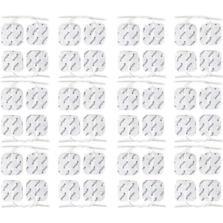 Axion Elektrodenpads 4x4cm, 2mm Steckanschluss, 48 St., selbstklebend für TENS/EMS Geräte, optimale Stromverteilung – Bild 1