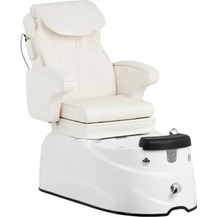 Physa Fußbad Fußpflegestuhl elektrisch mit Rücken- und Nackenmassage, 105 W, bis 150 kg, weiß, mit Fußwanne und Fernbedienung